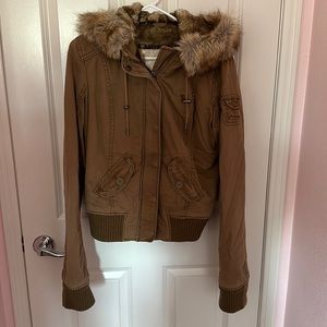 A&F Faux Fur Jacket with Hood